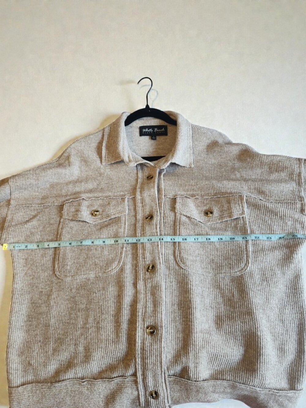 White Birch Black Label Shacket Large Cozy Ribbed Button Down Jacket - Picture 10 of 11